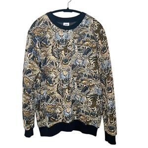 Zara Men's - Tiger Jacquard Quilted Sweater - Excellent!